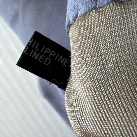 PORTOLANO Sz 8 Soft 100% Suede Leather Silk Lining Long Lilac Gray Gloves ๐ - Picture 8 of 8